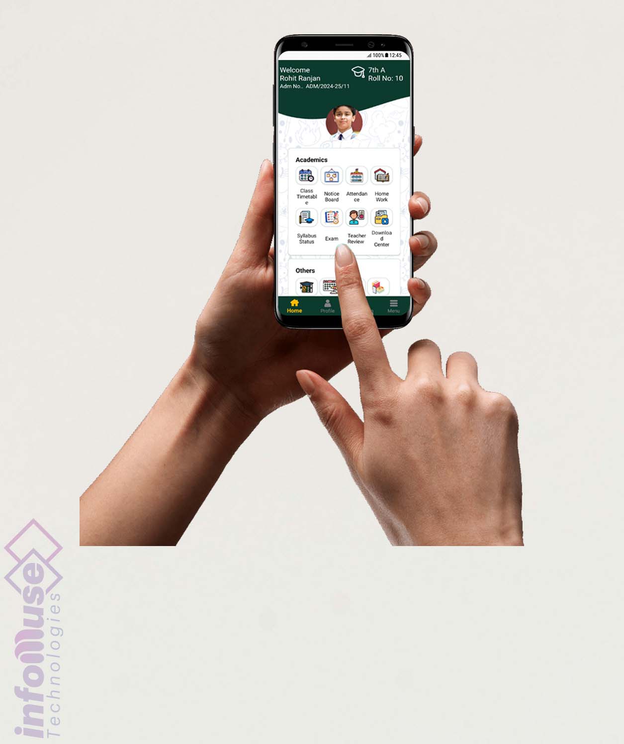 All-in-one school ERP software dashboard with LMS and mobile access
